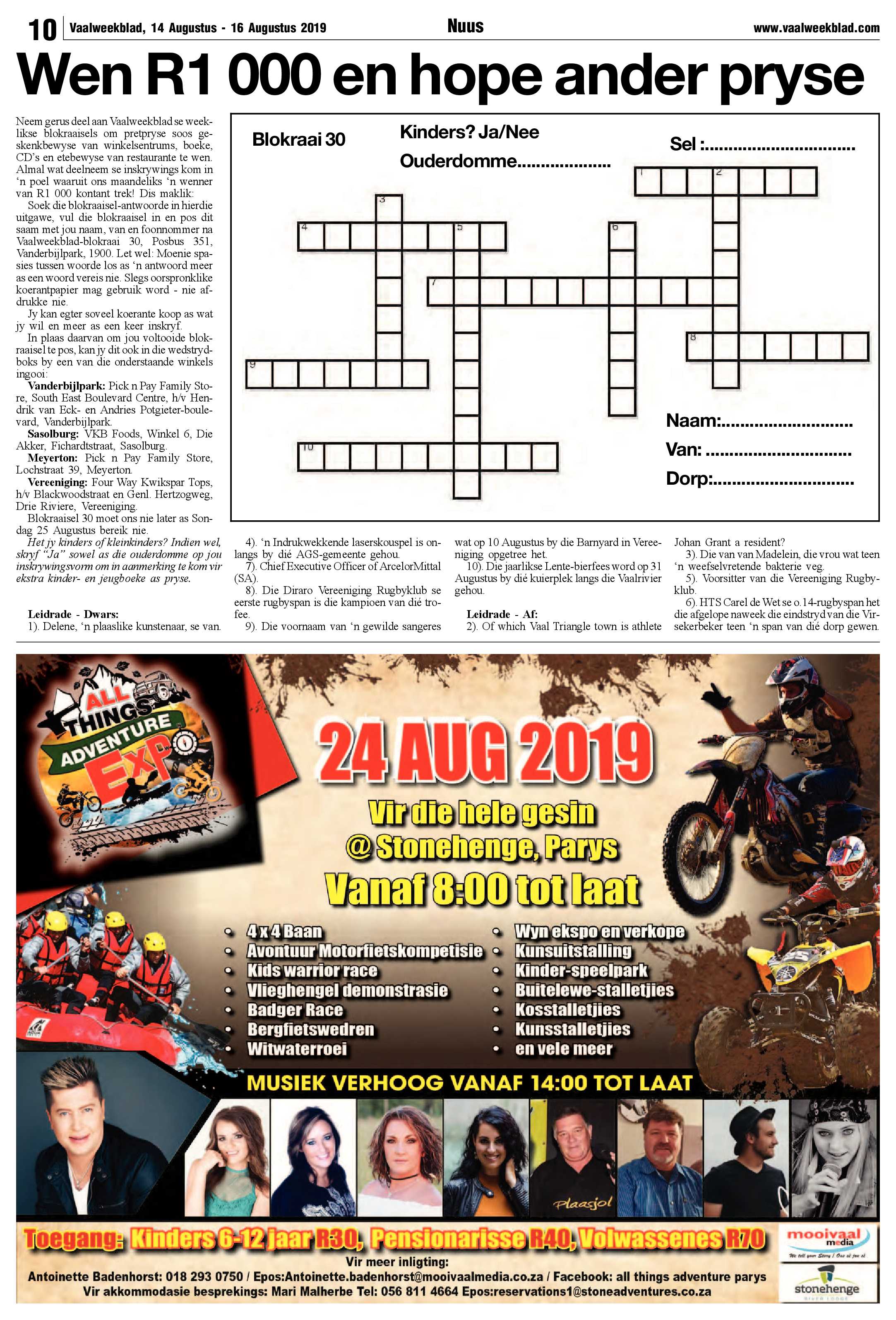 Vaalweekblad 14 – 16 Augustus 2019 page 10
