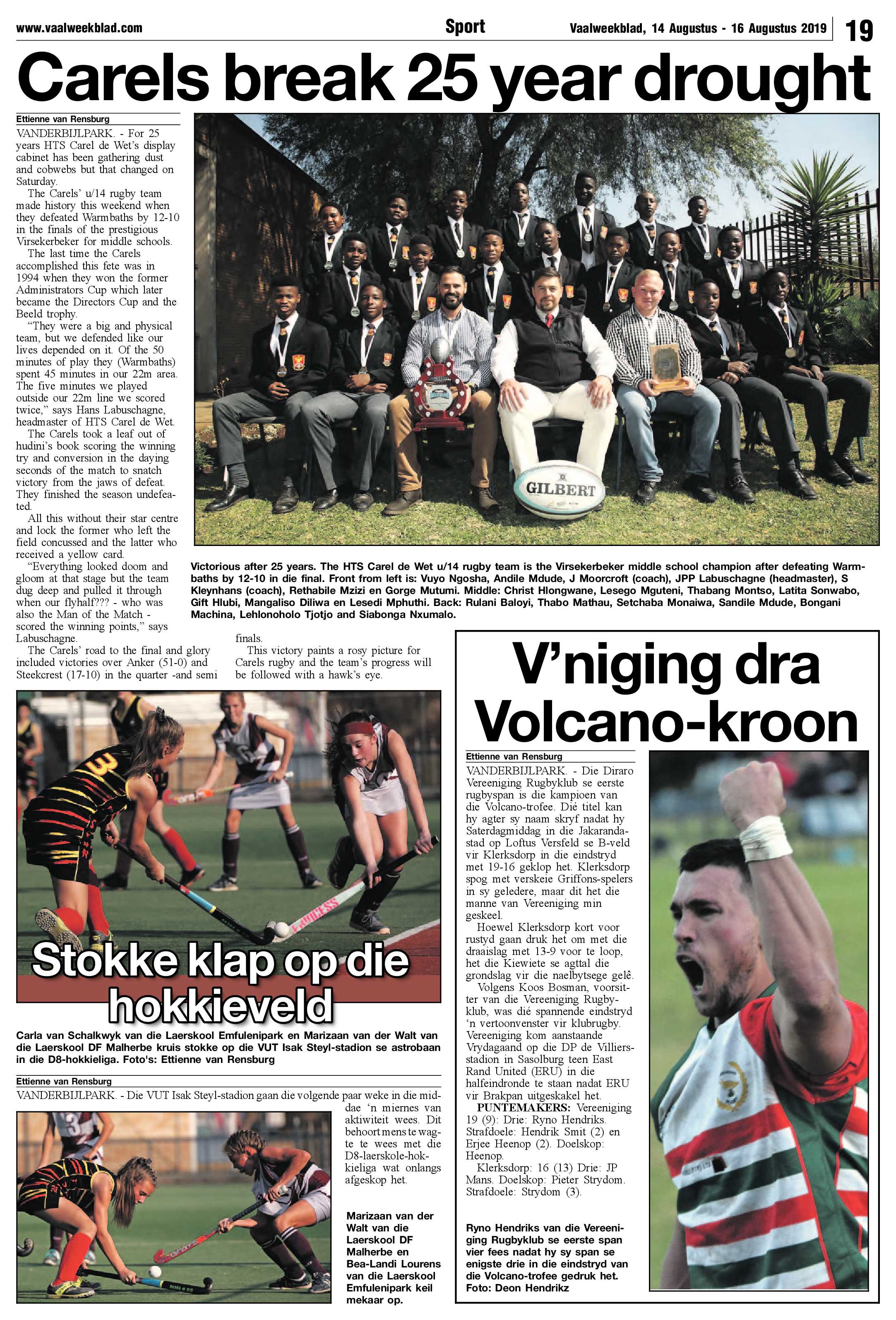 Vaalweekblad 14 – 16 Augustus 2019 page 19