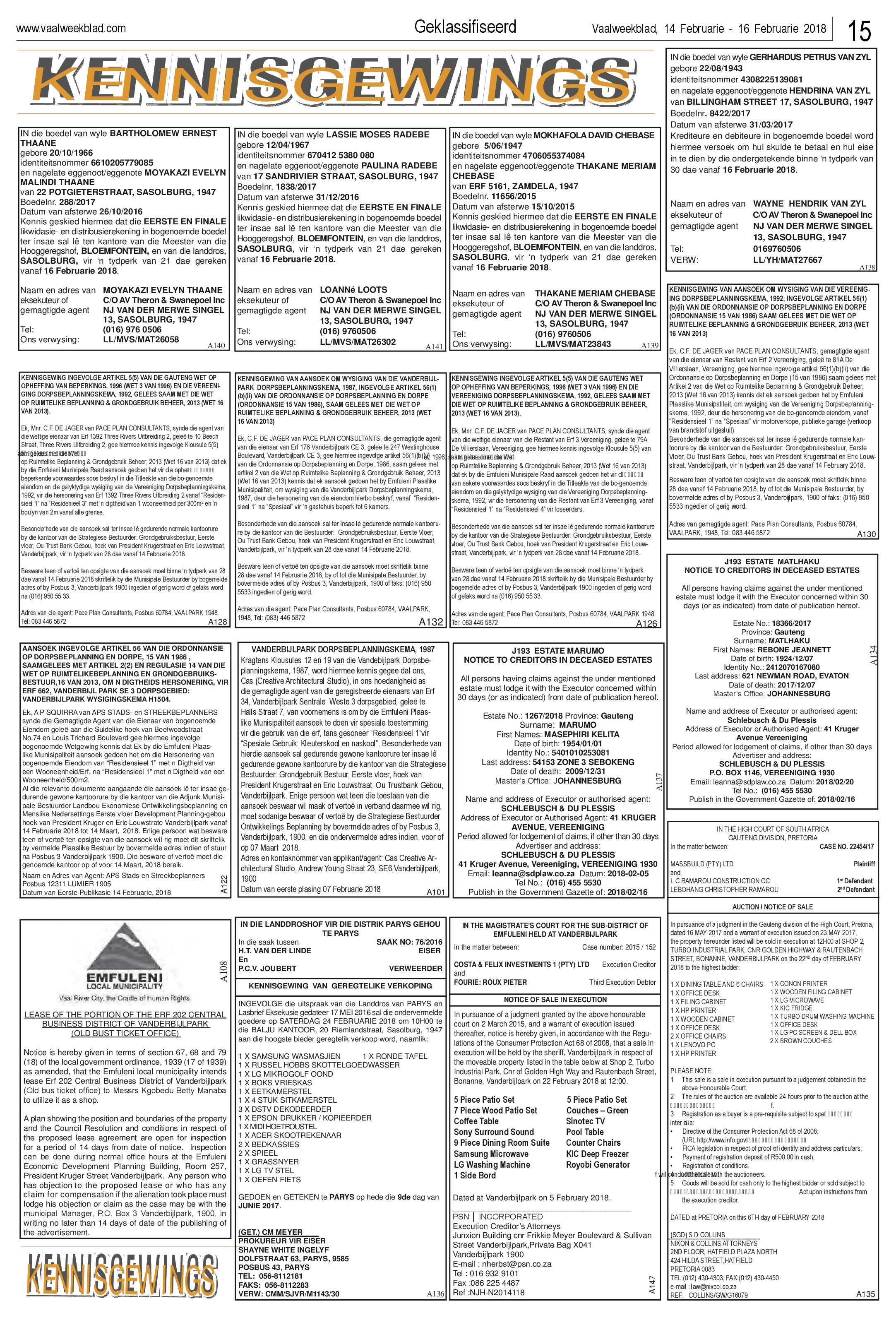 Vaalweekblad 14 – 16 Februarie 2018 page 15