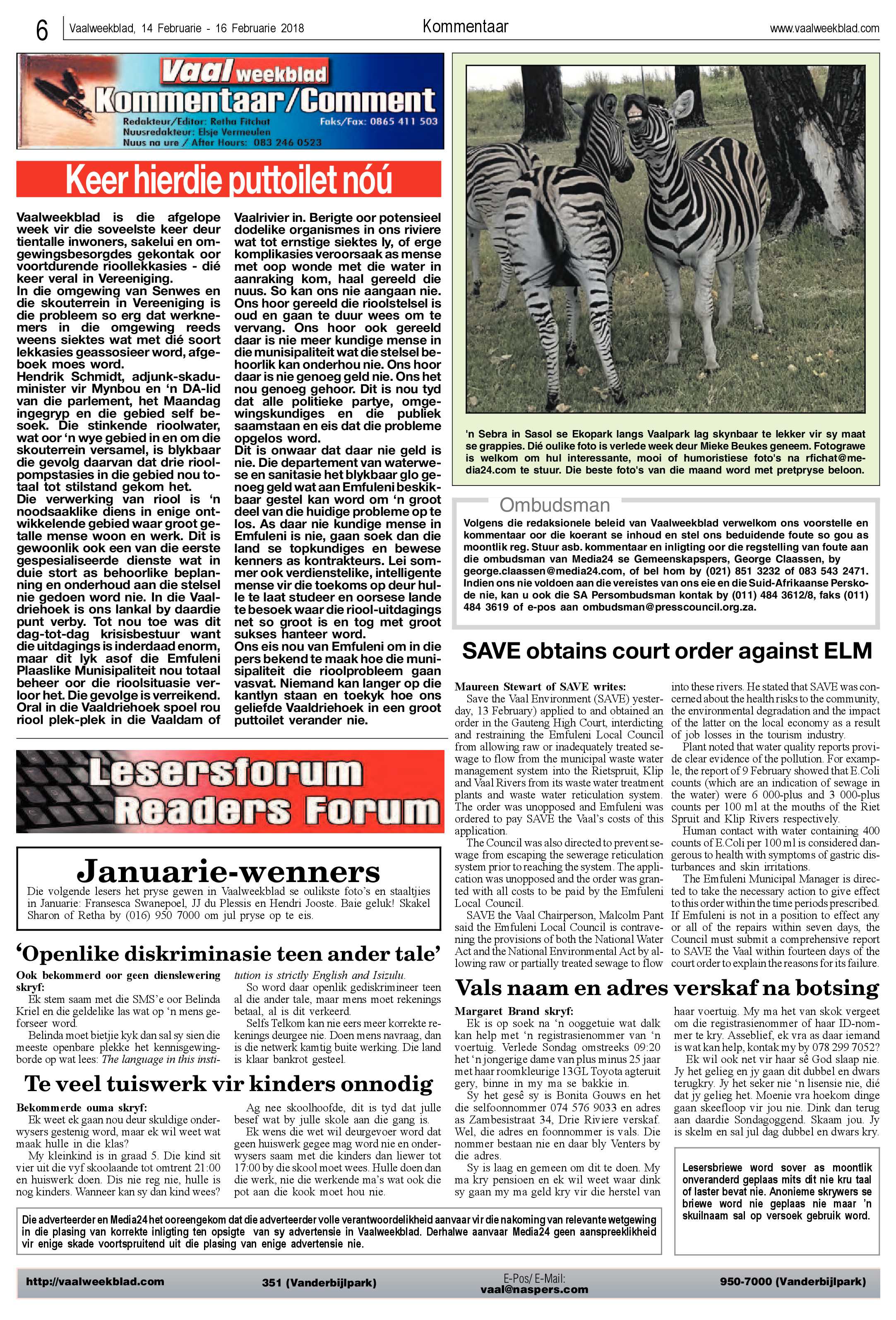 Vaalweekblad 14 – 16 Februarie 2018 page 6