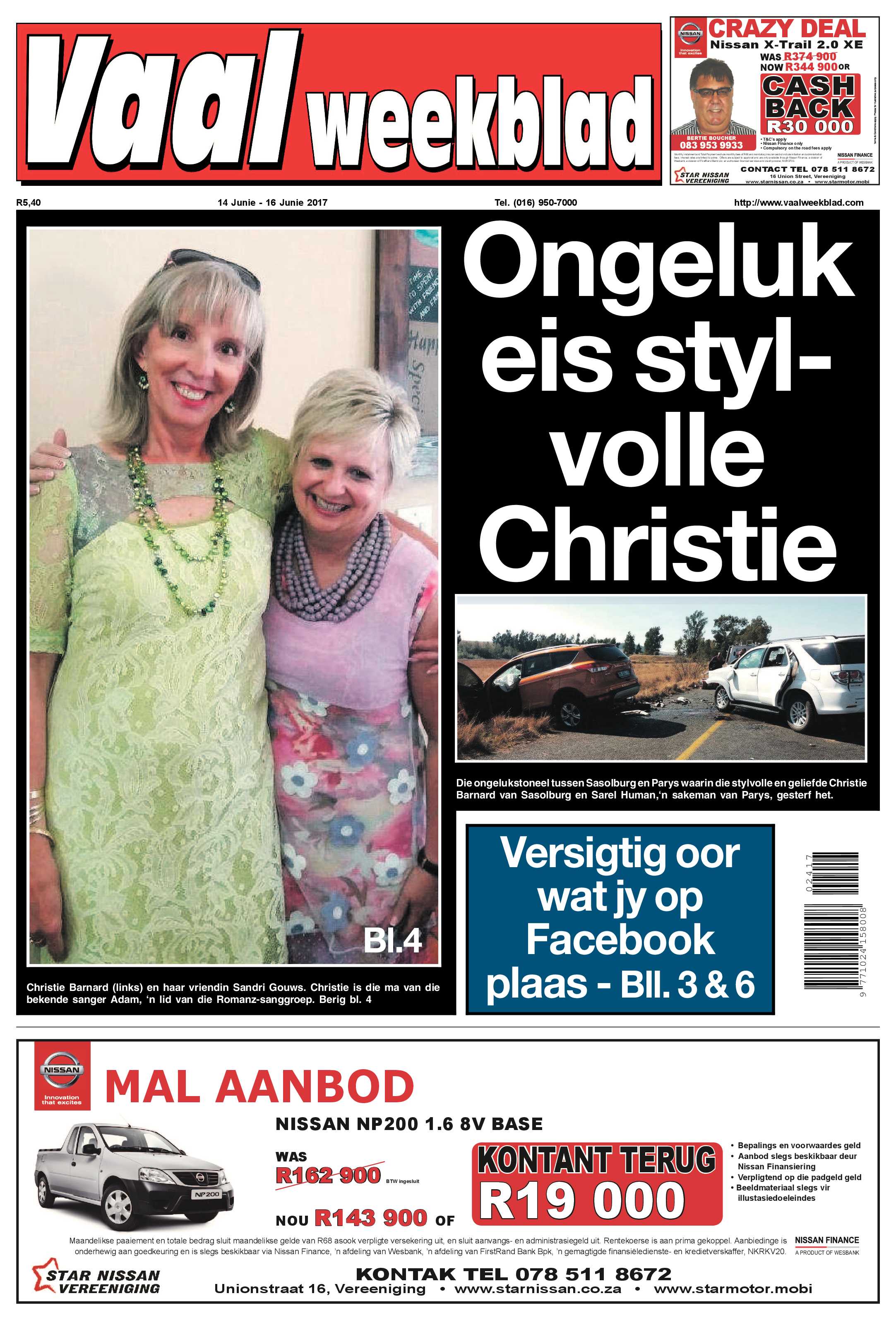 Vaalweekblad 14 – 16 Junie 2017 page 1