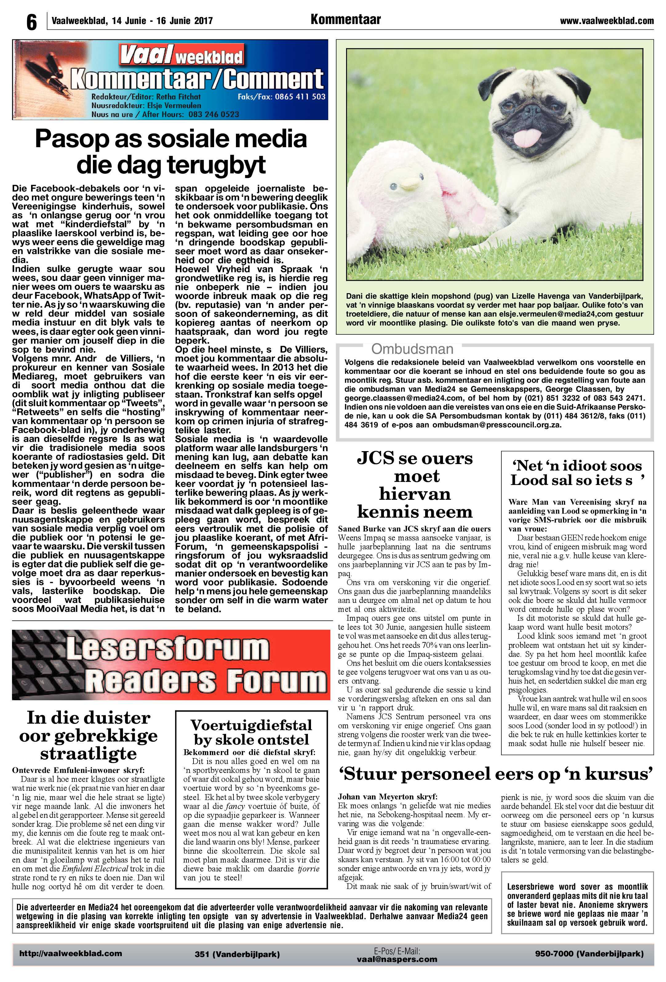 Vaalweekblad 14 – 16 Junie 2017 page 6
