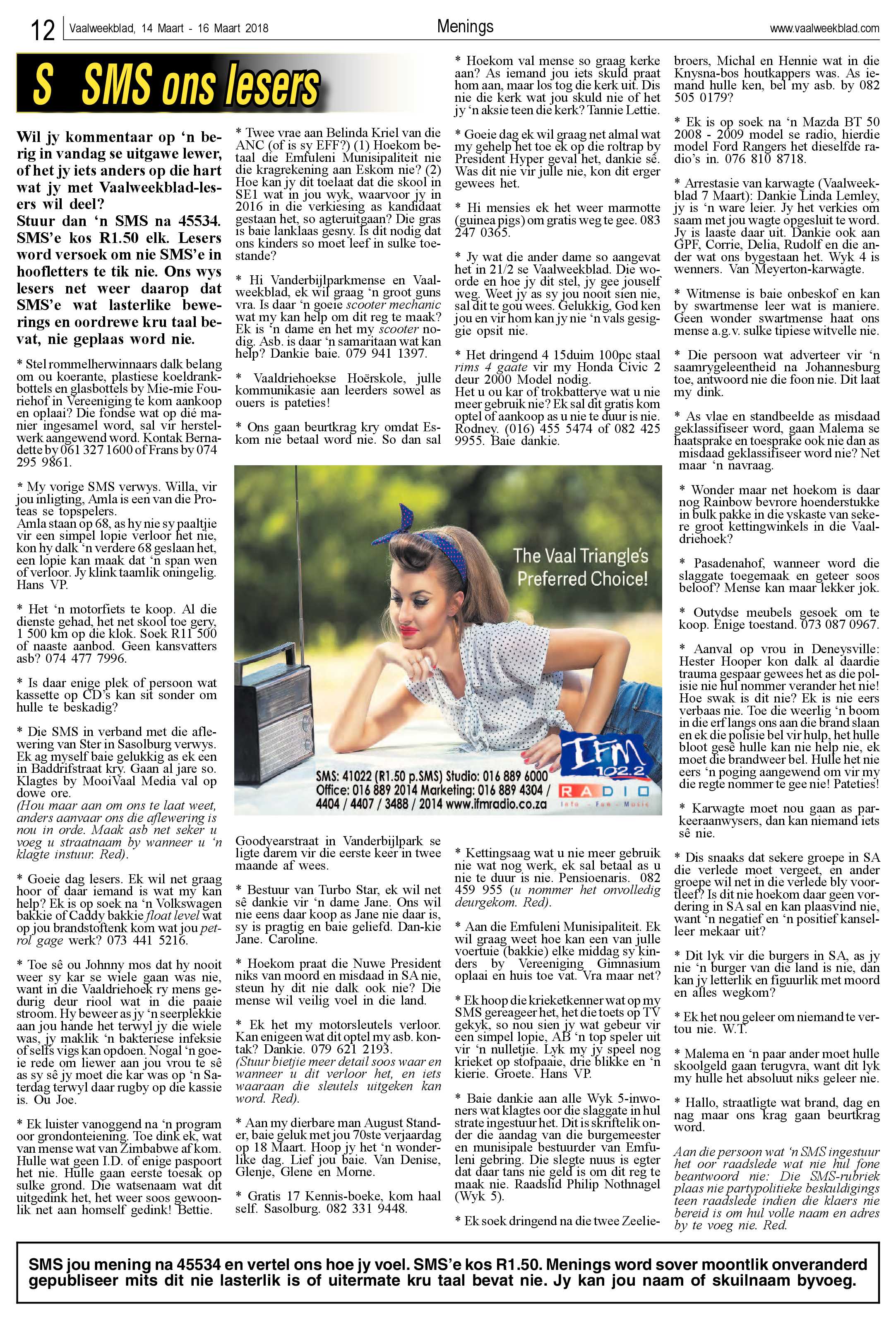 Vaalweekblad 14 – 16 Maart 2018 page 12