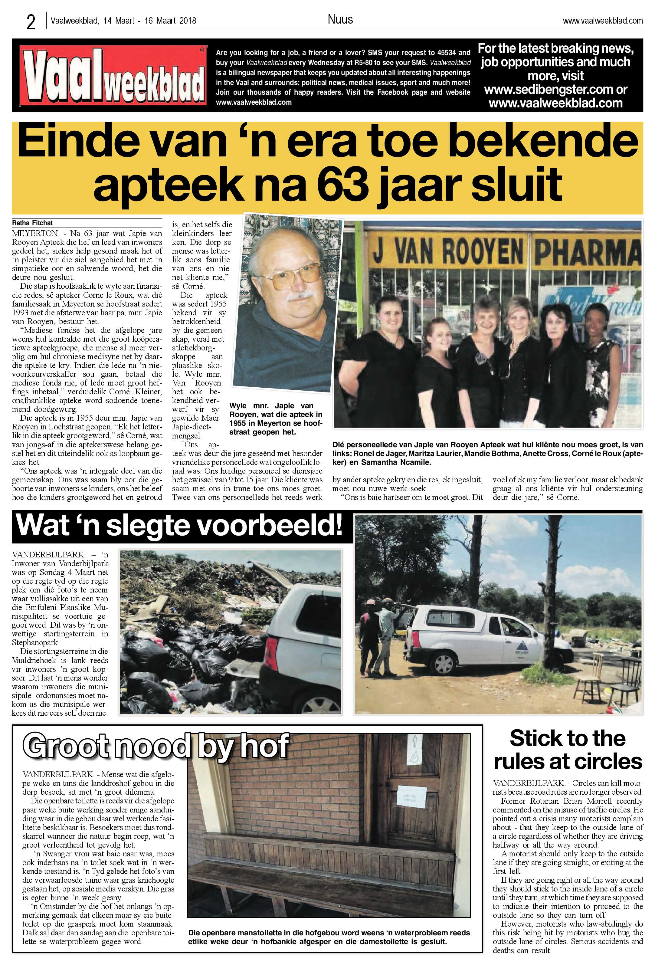 Vaalweekblad 14 – 16 Maart 2018 page 2
