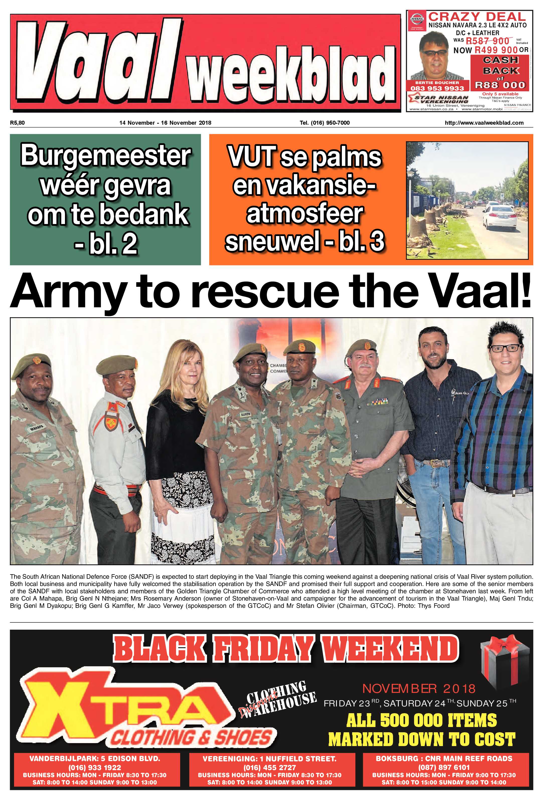 Vaalweekblad 14 – 16 November 2018 page 1