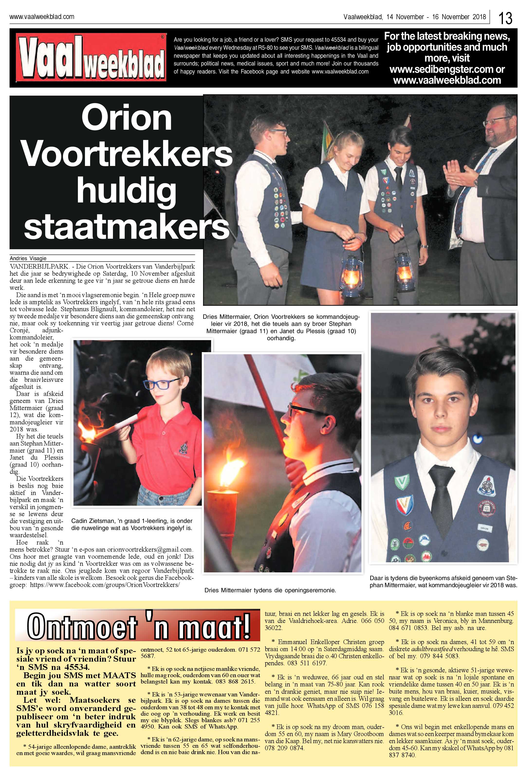 Vaalweekblad 14 – 16 November 2018 page 13