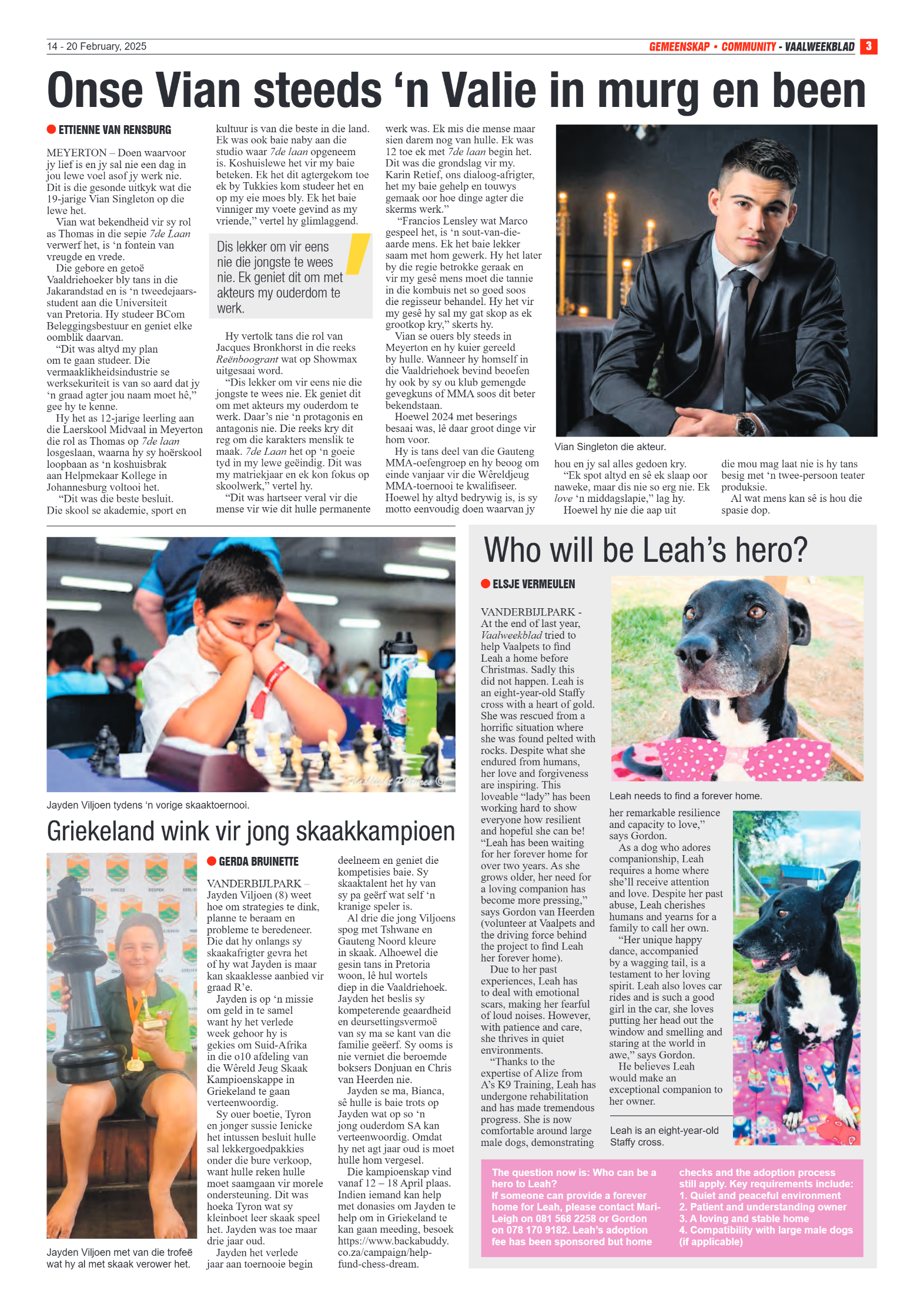 Vaalweekblad 14 – 20 February, 2025 page 3