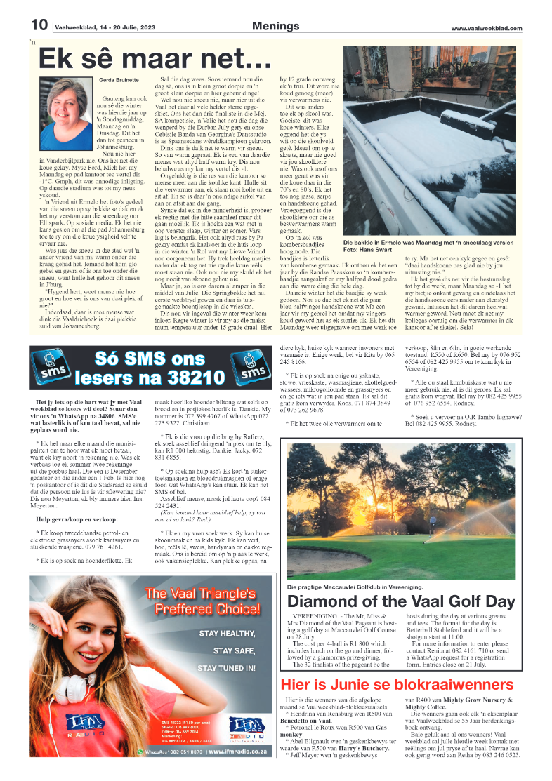 Vaalweekblad, 14 – 20 Julie, 2023 page 10