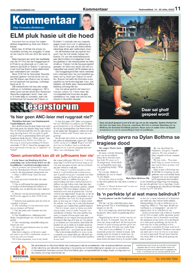 Vaalweekblad, 14 – 20 Julie, 2023 page 11