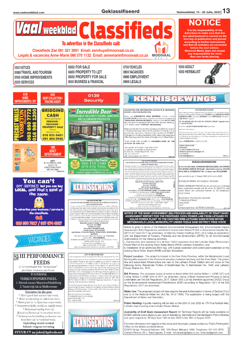 Vaalweekblad, 14 – 20 Julie, 2023 page 13