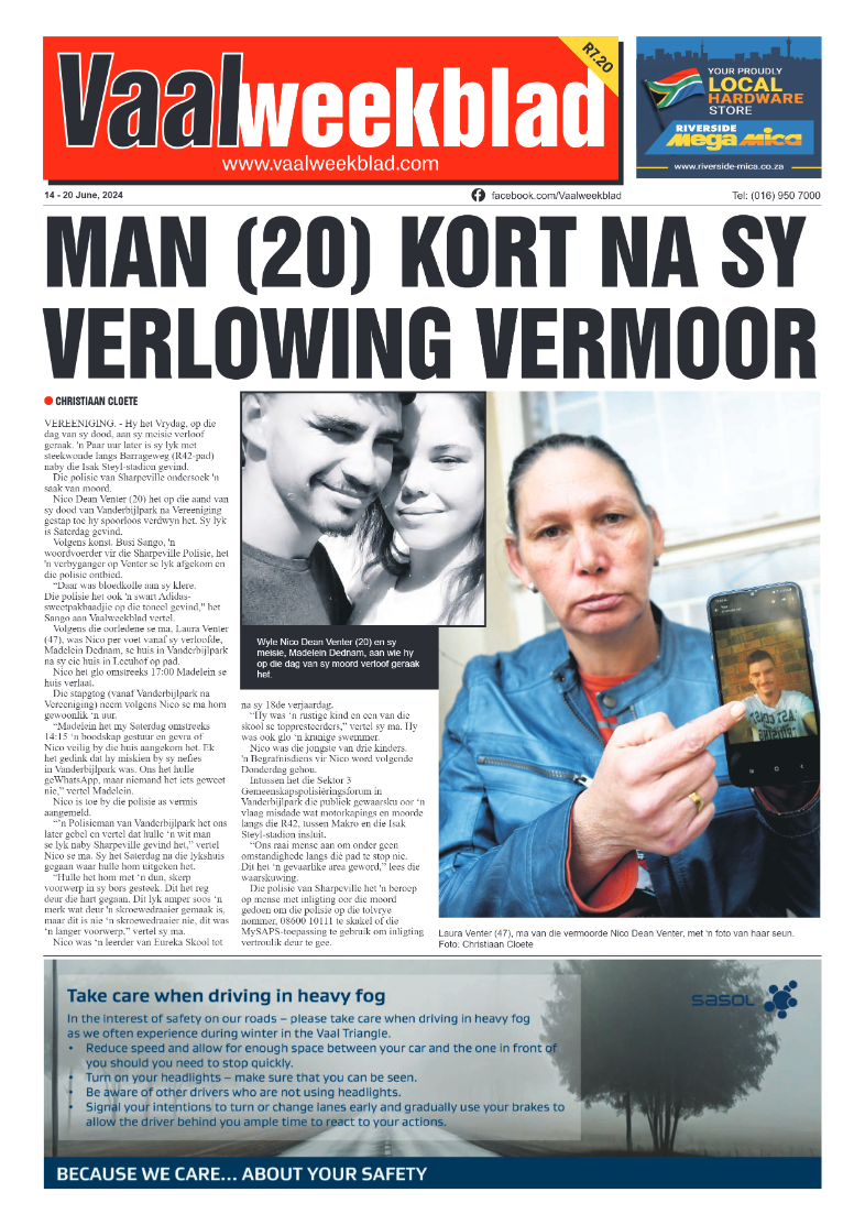 Vaalweekblad -14 – 20 June, 2024 page 1