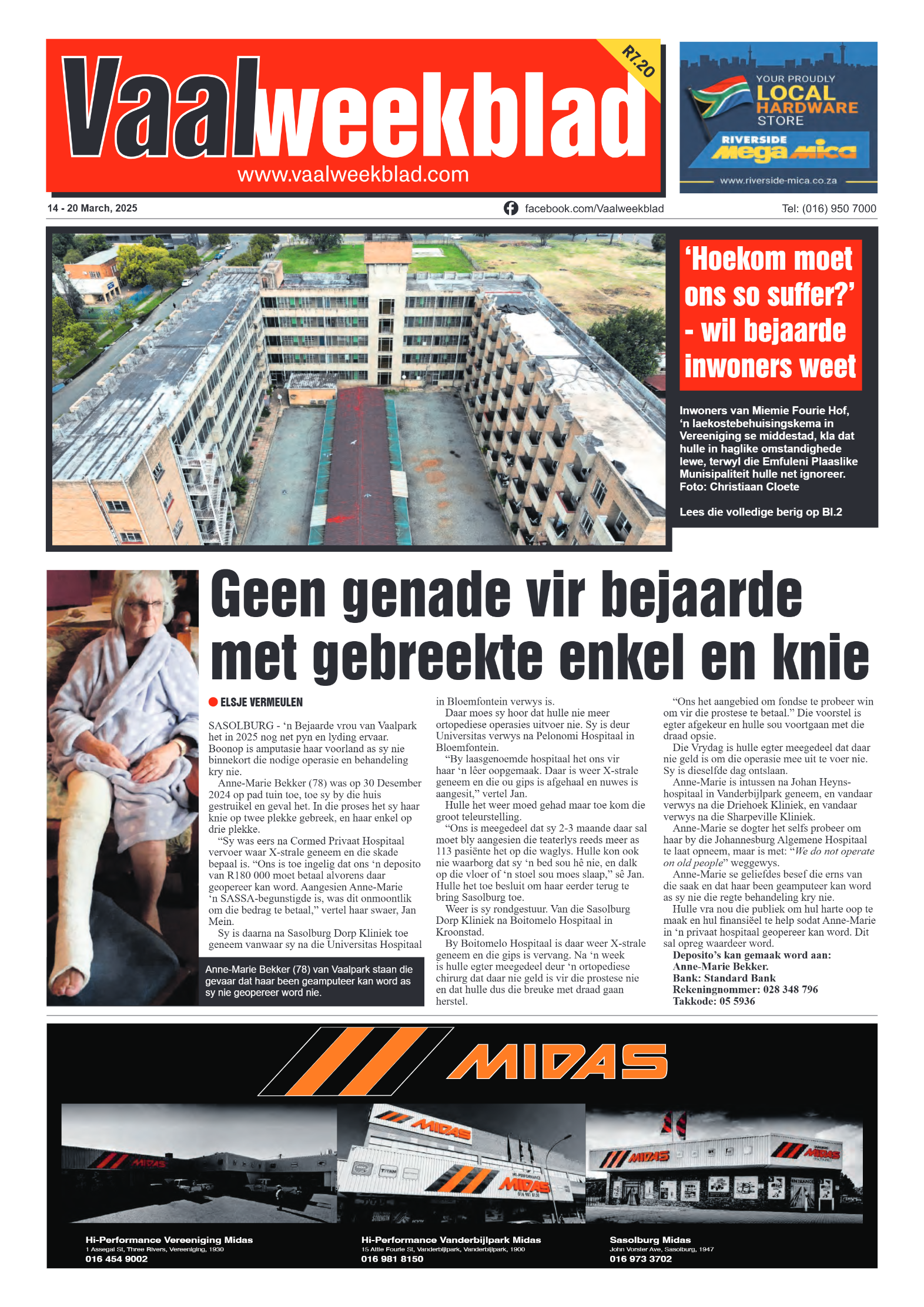 Vaalweekblad 14 – 20 March, 2025 page 1