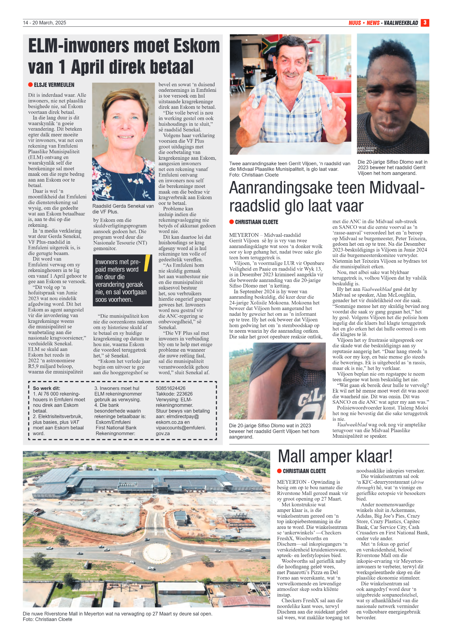 Vaalweekblad 14 – 20 March, 2025 page 3
