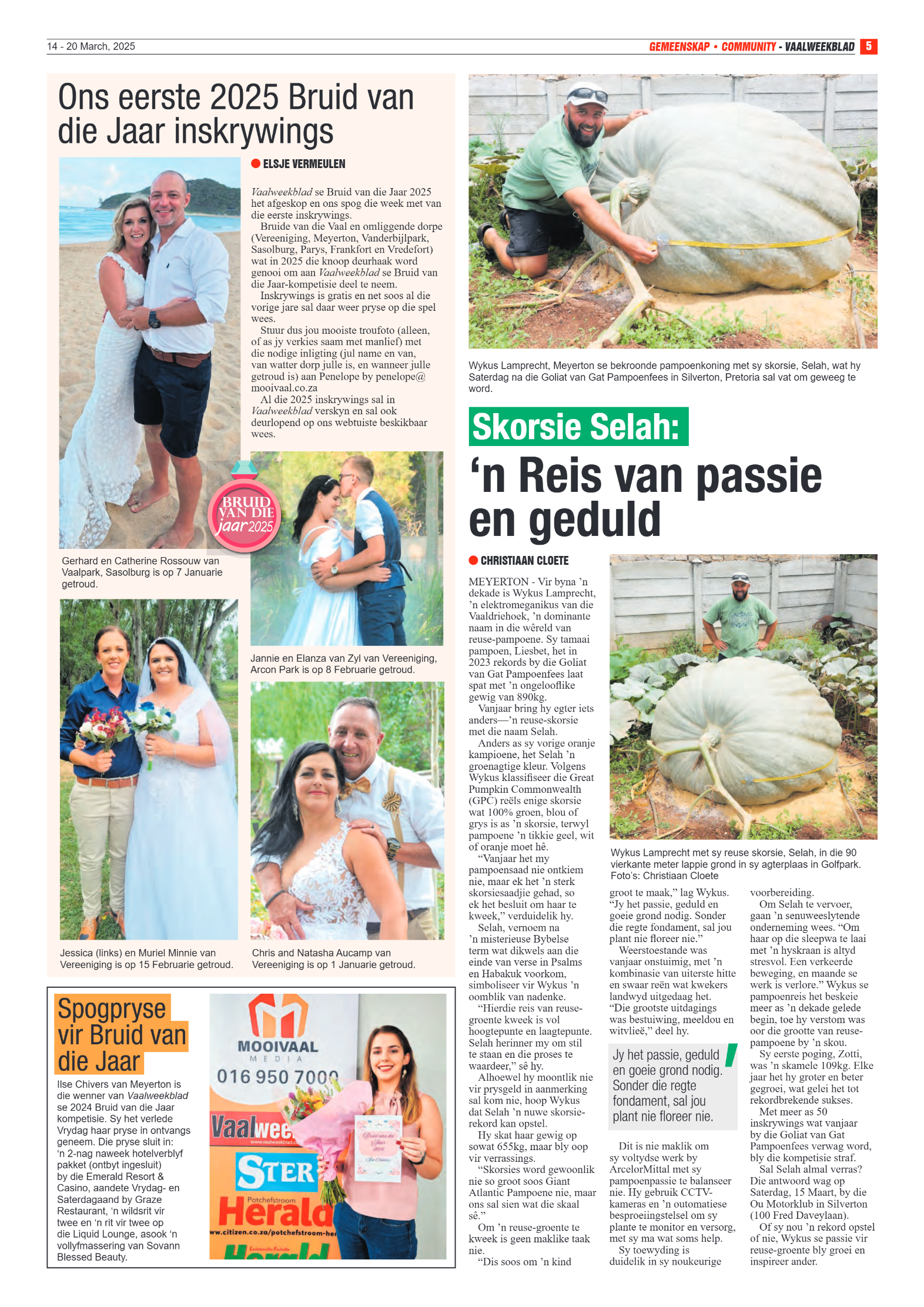 Vaalweekblad 14 – 20 March, 2025 page 5