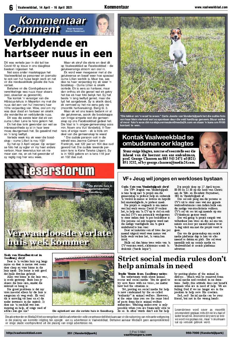 Vaalweekblad 14 April – 16 April 2021 page 6