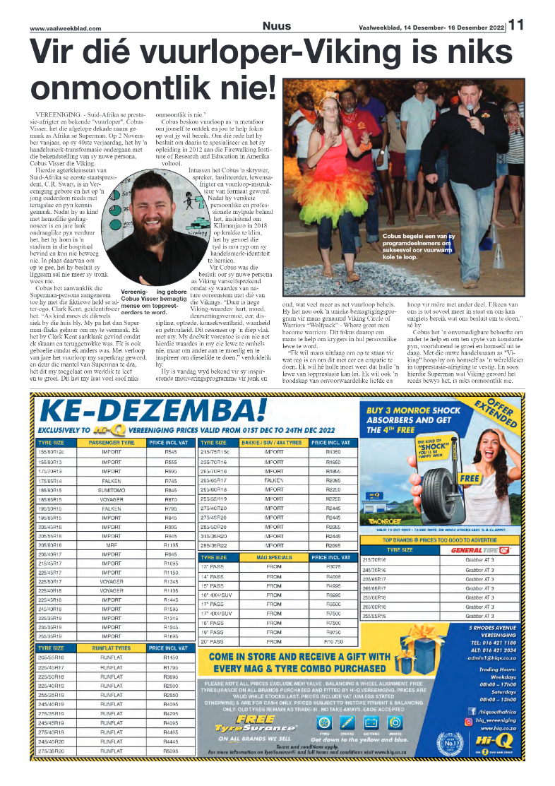 Vaalweekblad, 14 Desember- 16 Desember 2022 page 11