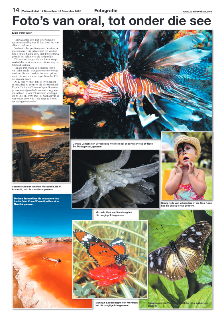 Vaalweekblad, 14 Desember- 16 Desember 2022 page 14