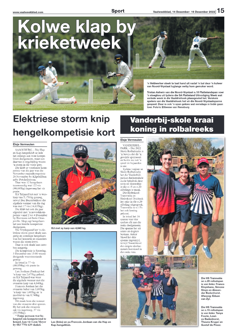 Vaalweekblad, 14 Desember- 16 Desember 2022 page 15