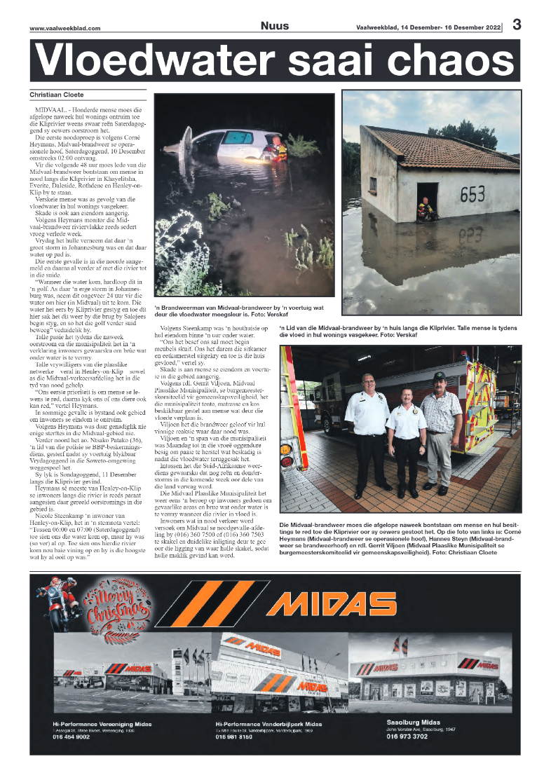 Vaalweekblad, 14 Desember- 16 Desember 2022 page 3