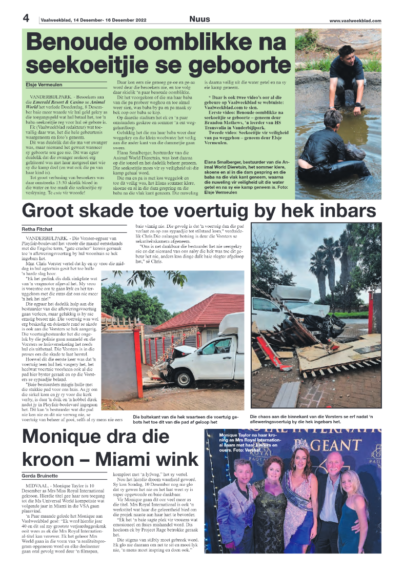 Vaalweekblad, 14 Desember- 16 Desember 2022 page 4