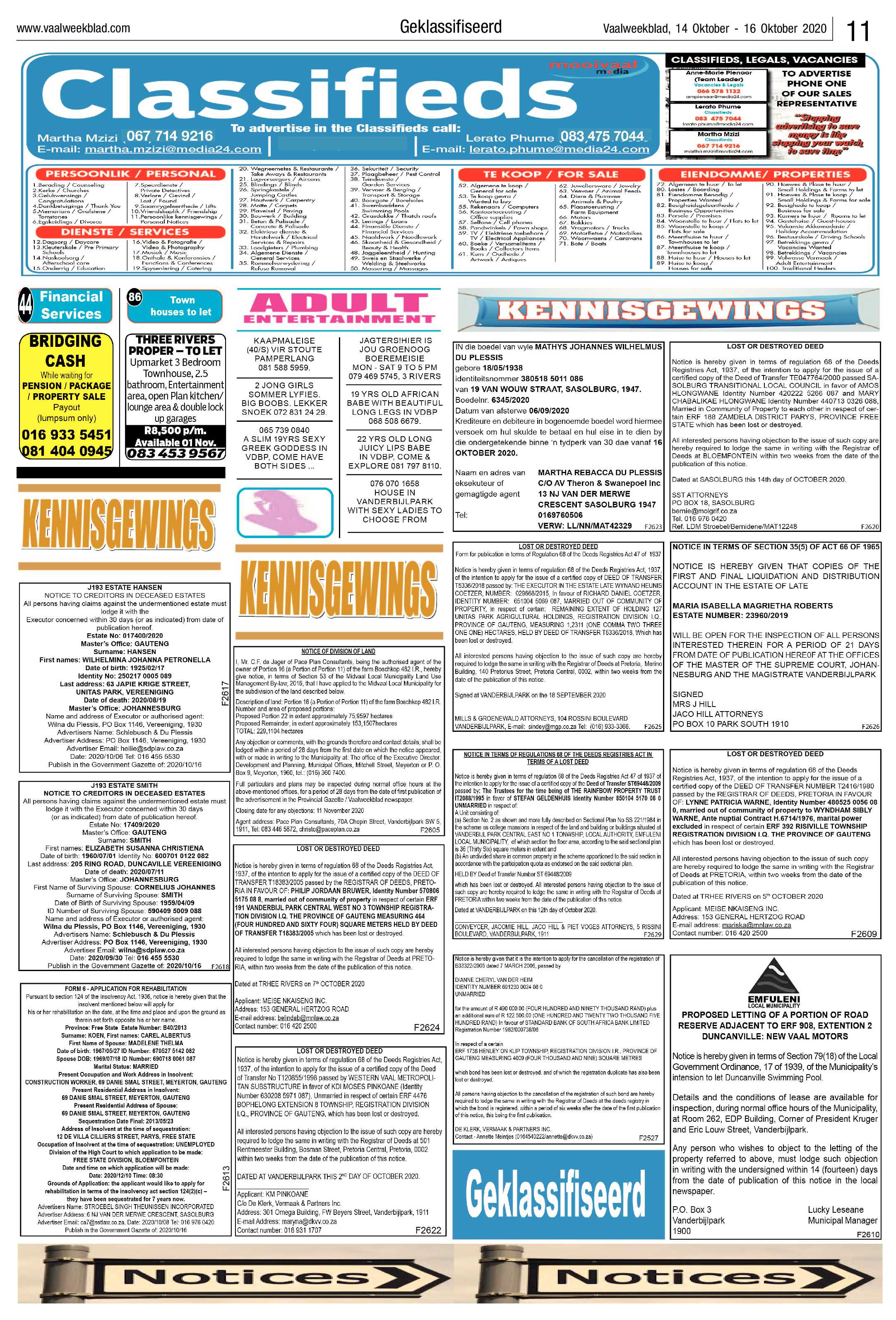 Vaalweekblad 14 Oktober – 16 Oktober 2020 page 11