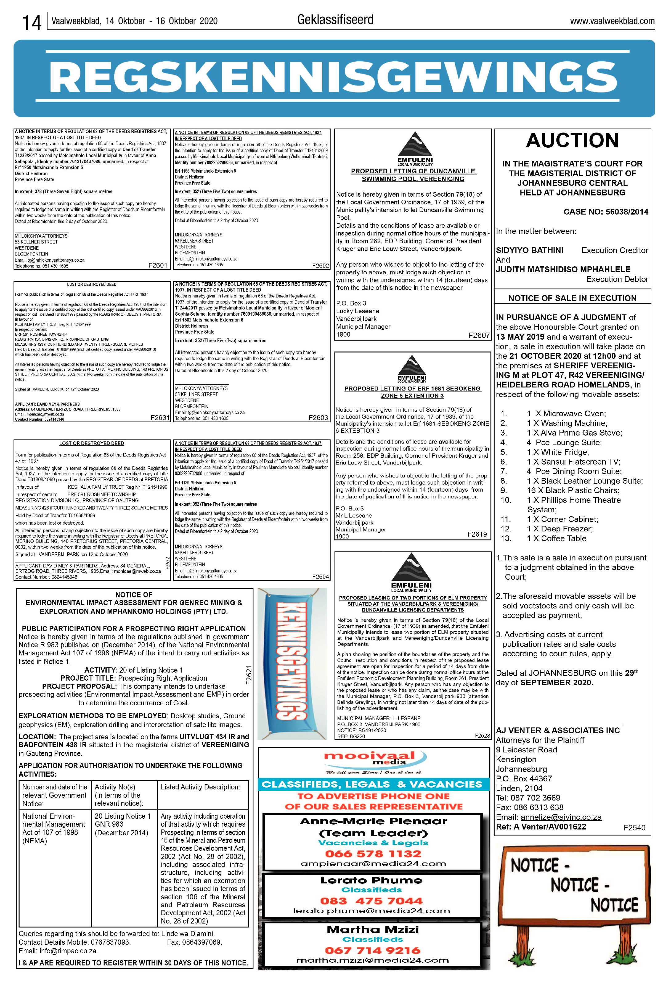 Vaalweekblad 14 Oktober – 16 Oktober 2020 page 14