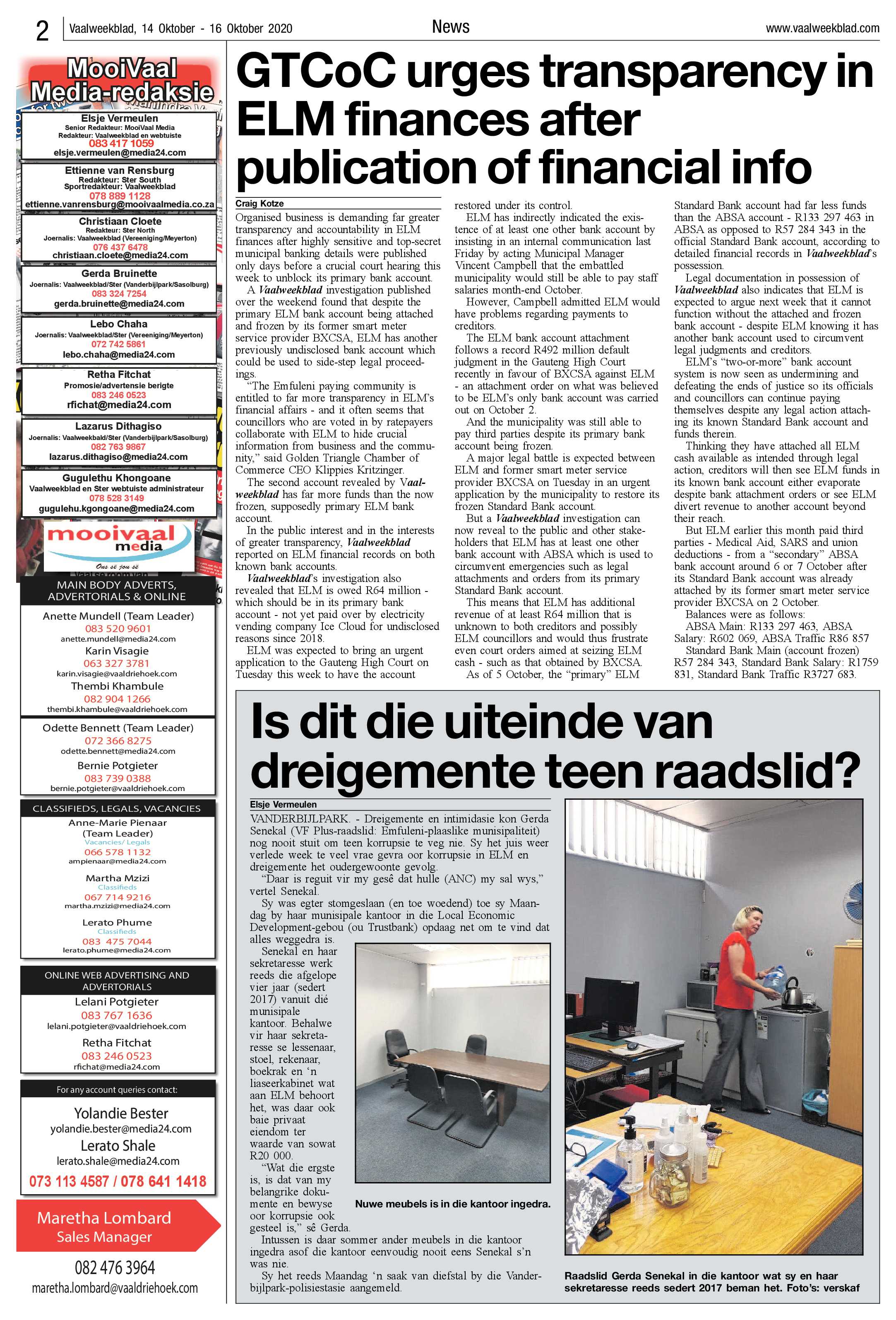 Vaalweekblad 14 Oktober – 16 Oktober 2020 page 2