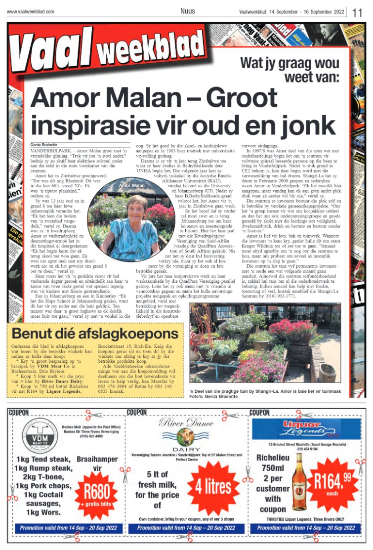 Vaalweekblad, 14 September – 16 September 2022 page 11