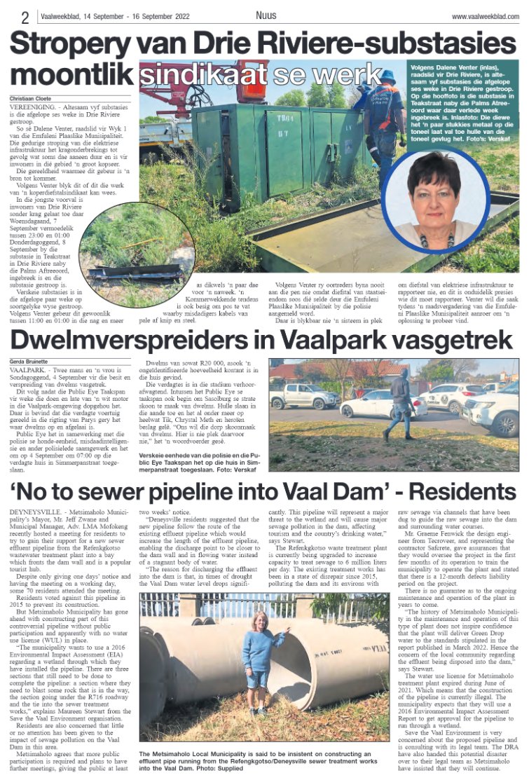 Vaalweekblad, 14 September – 16 September 2022 page 2