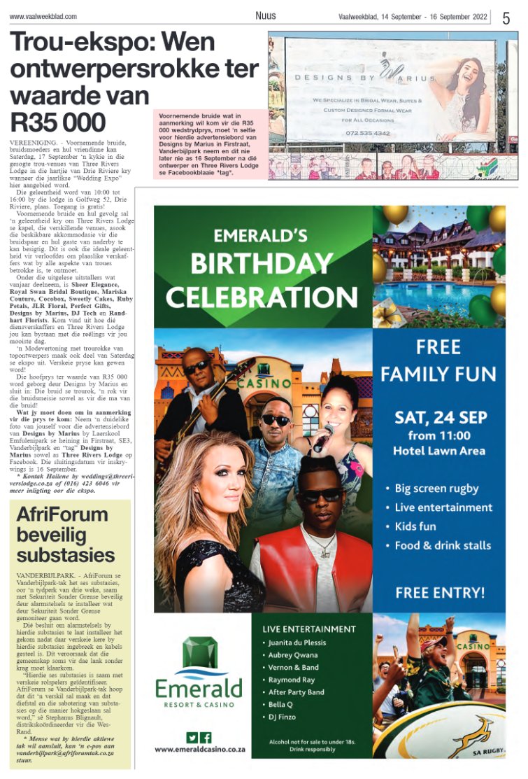 Vaalweekblad, 14 September – 16 September 2022 page 5