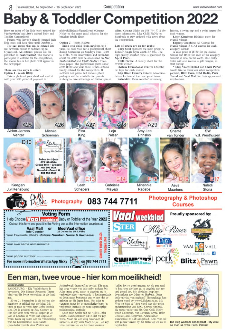 Vaalweekblad, 14 September – 16 September 2022 page 8