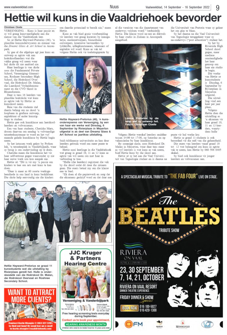 Vaalweekblad, 14 September – 16 September 2022 page 9