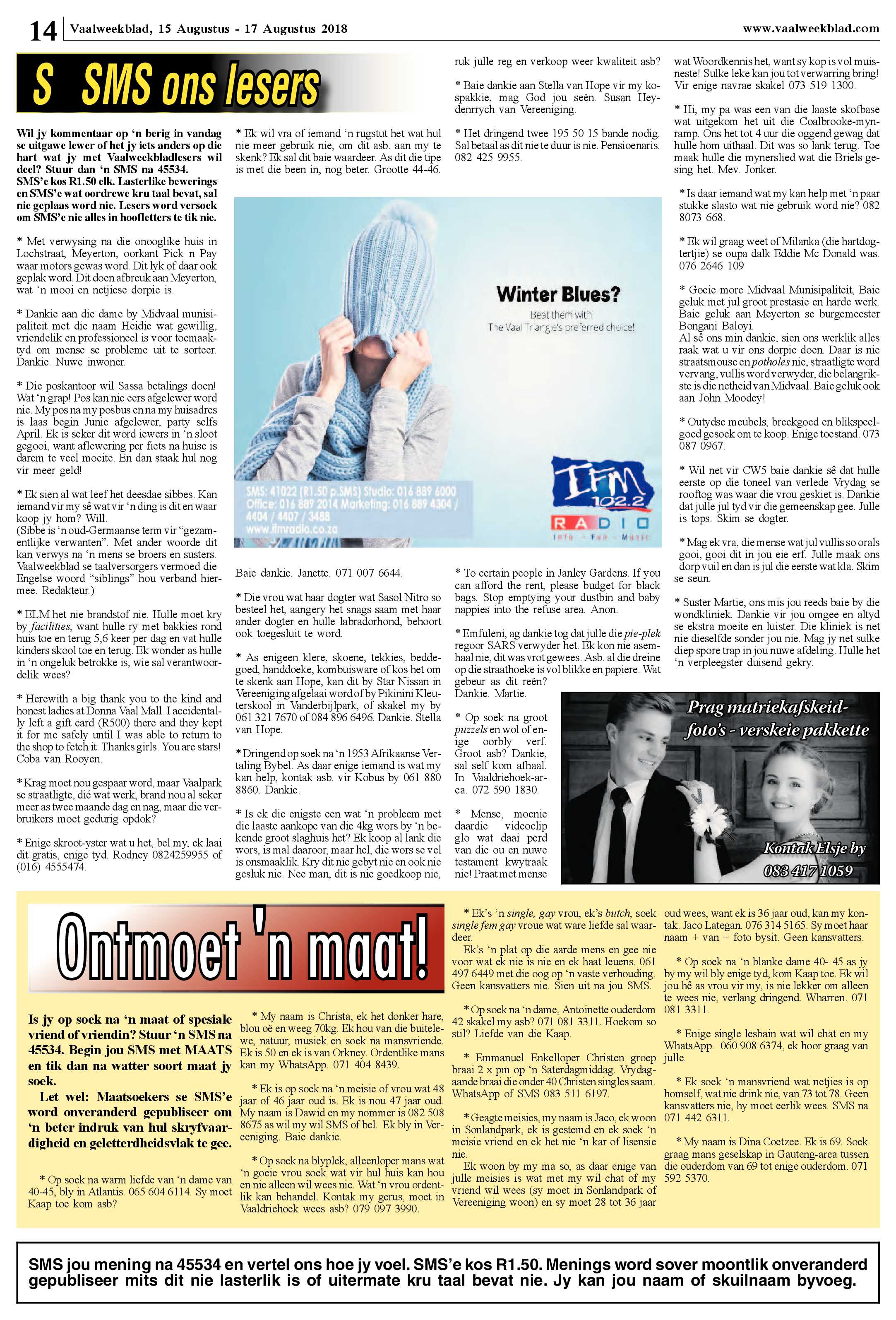 Vaalweekblad 15 – 17 Augustus 2018 page 14