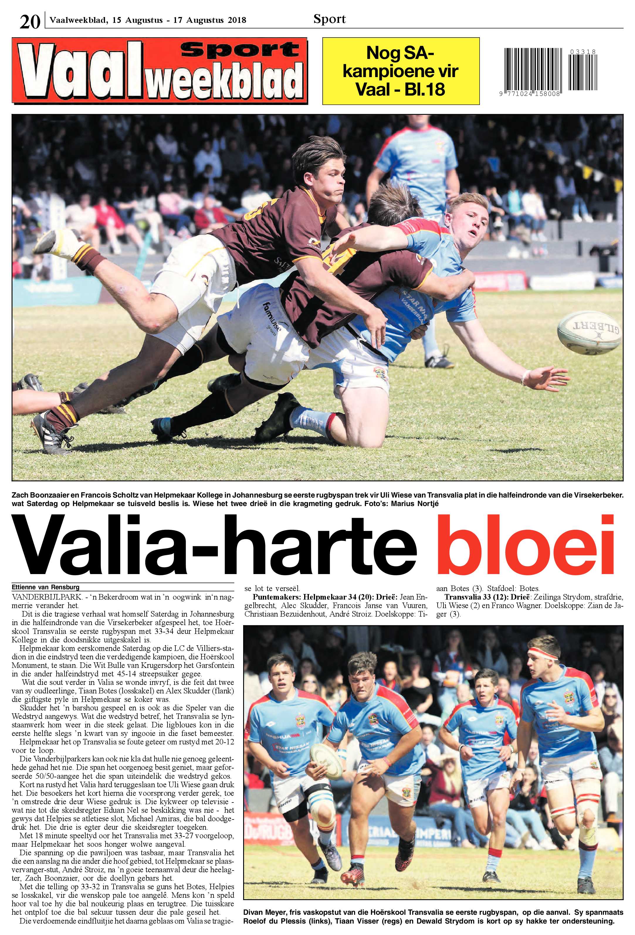 Vaalweekblad 15 – 17 Augustus 2018 page 20