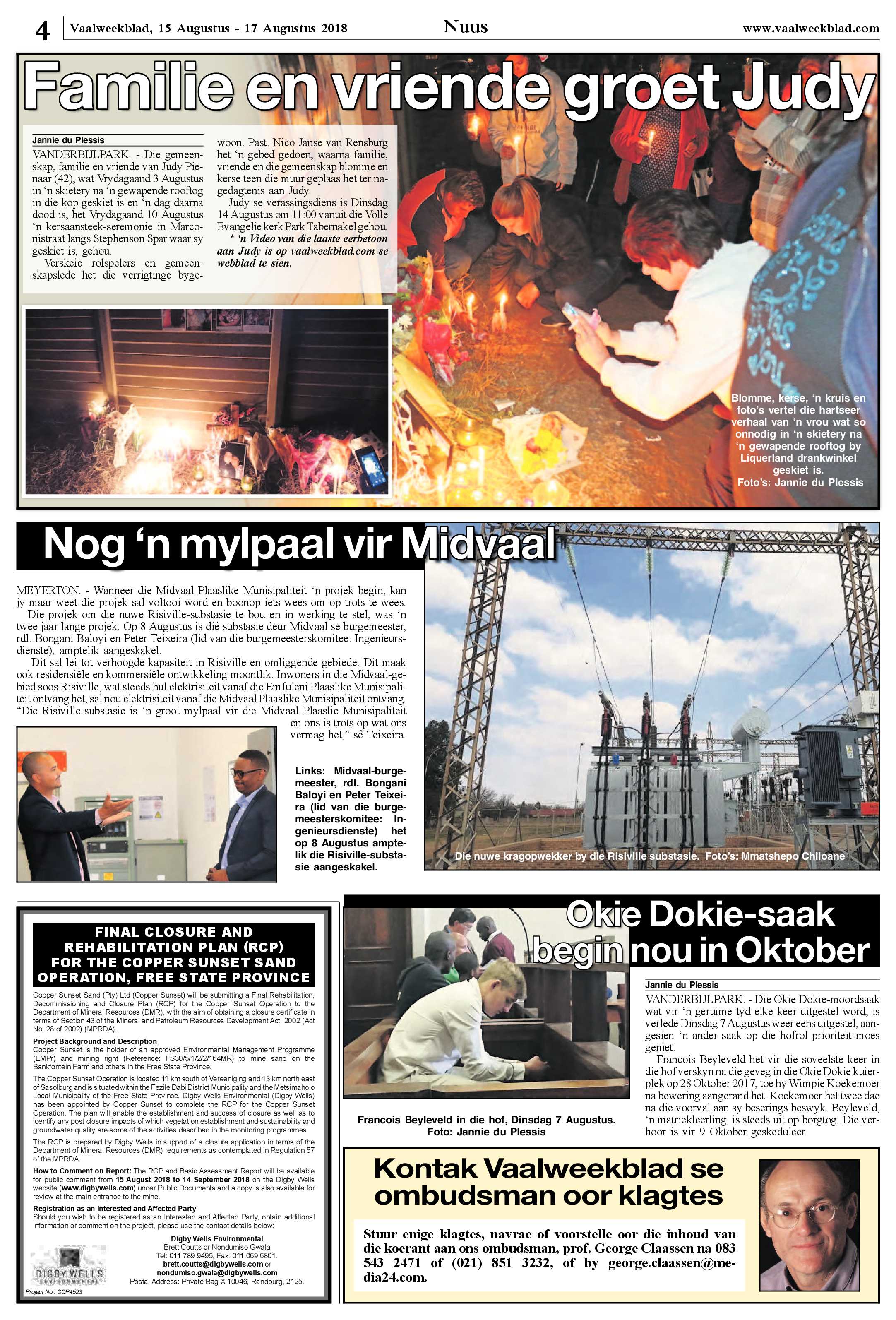 Vaalweekblad 15 – 17 Augustus 2018 page 4