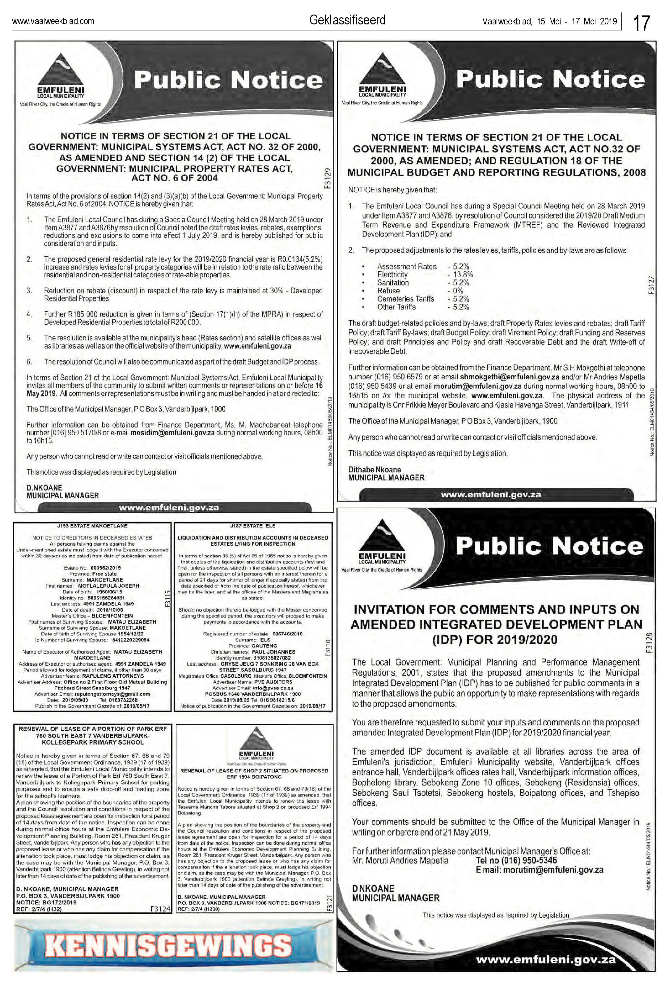 Vaalweekblad 15 – 17 Mei 2019 page 17