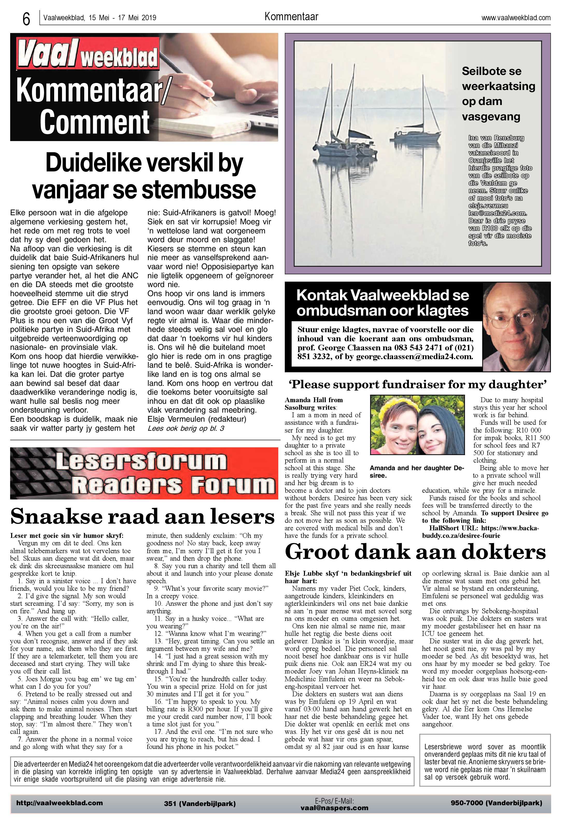 Vaalweekblad 15 – 17 Mei 2019 page 6