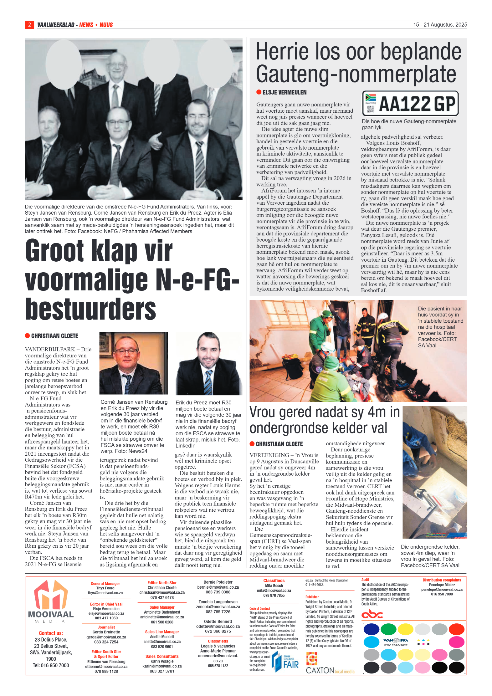 Vaalweekblad 15 – 21 Augustus, 2025 page 2