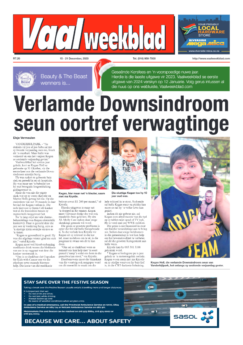 Vaalweekblad, 15 – 21 Desember, 2023 page 1