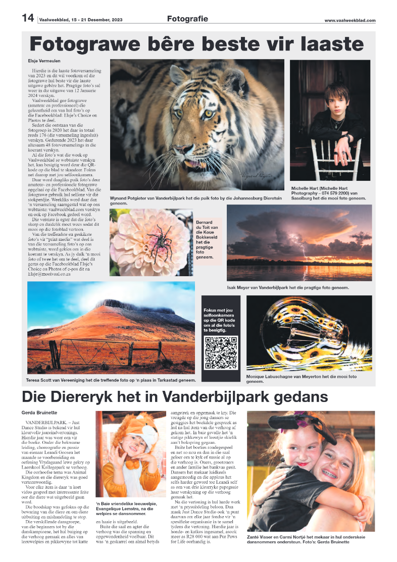 Vaalweekblad, 15 – 21 Desember, 2023 page 14