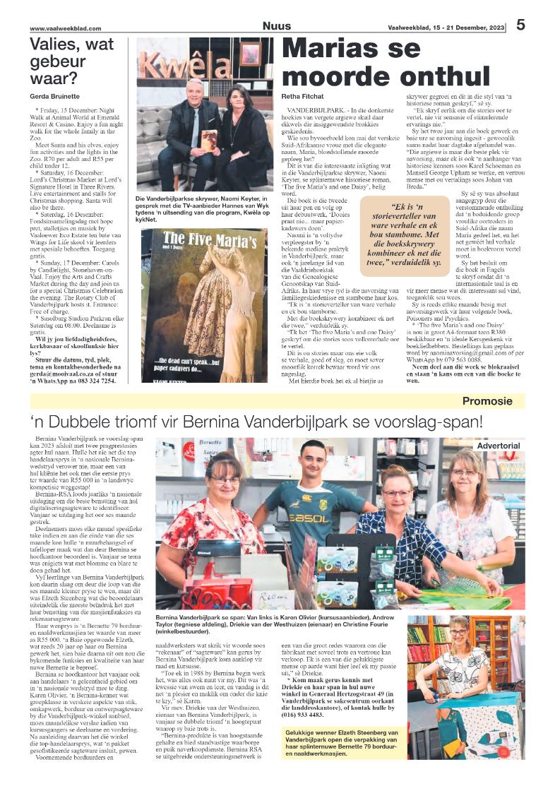 Vaalweekblad, 15 – 21 Desember, 2023 page 5