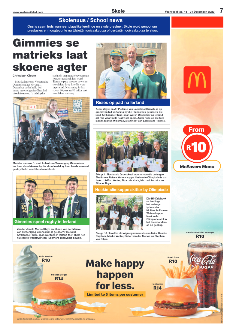 Vaalweekblad, 15 – 21 Desember, 2023 page 7