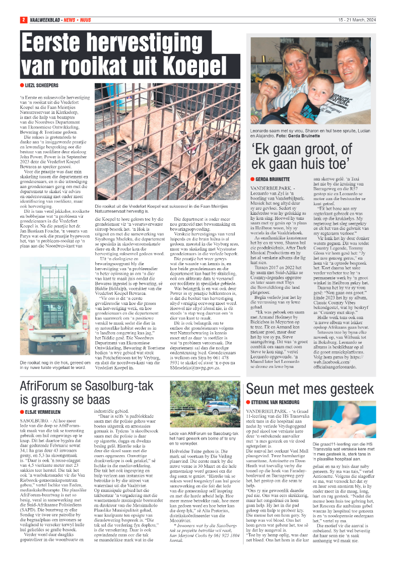 Vaalweekblad 15 – 21 March, 2024 page 2