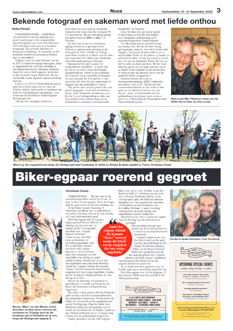 Vaalweekblad, 15 – 21 September, 2023 page 3