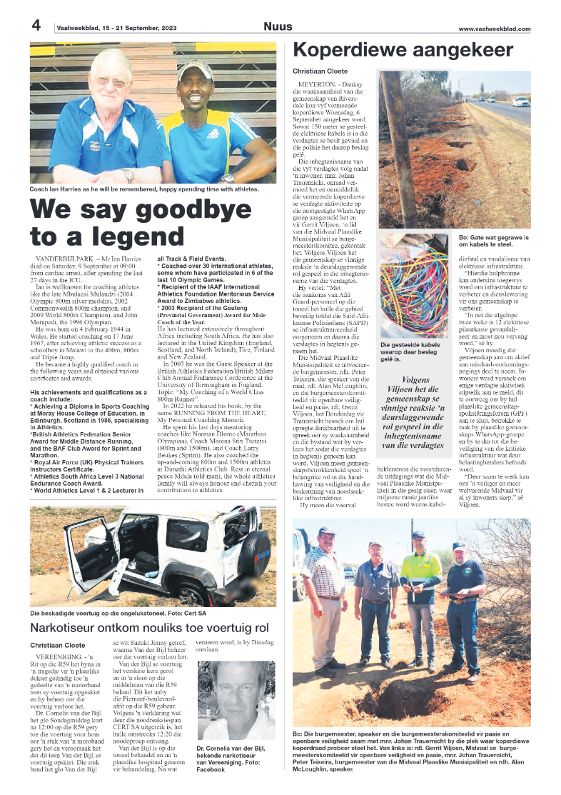 Vaalweekblad, 15 – 21 September, 2023 page 4
