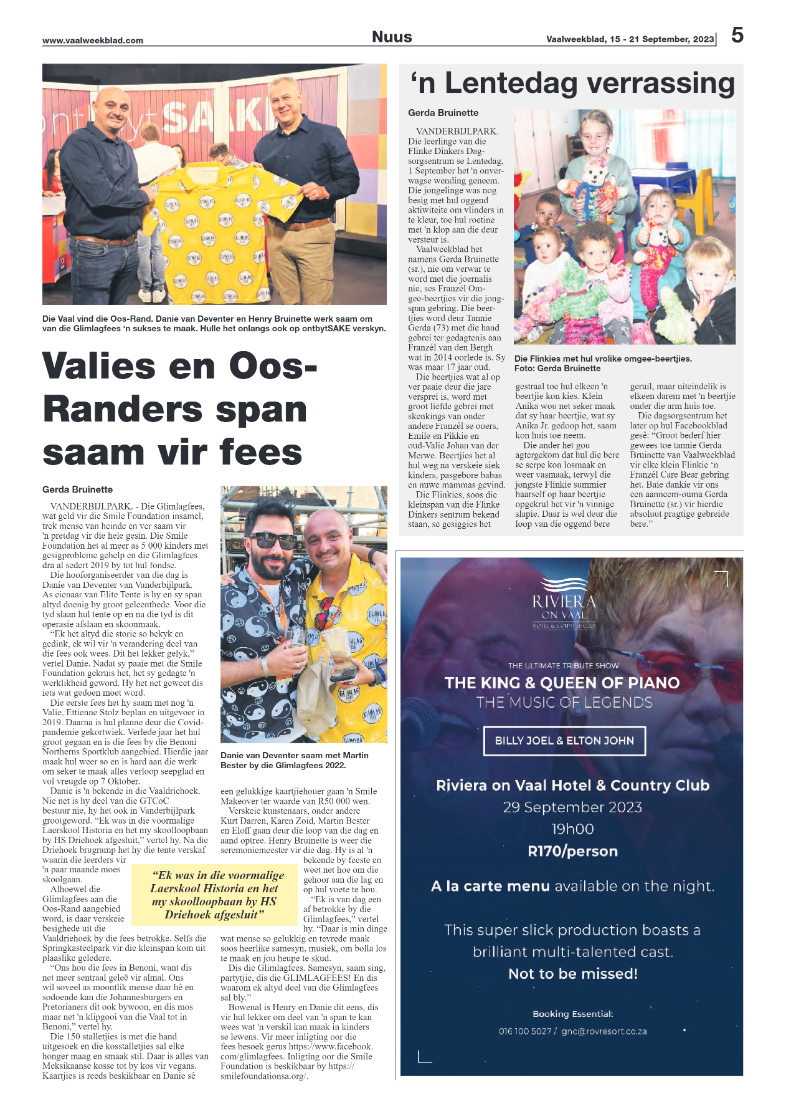 Vaalweekblad, 15 – 21 September, 2023 page 5