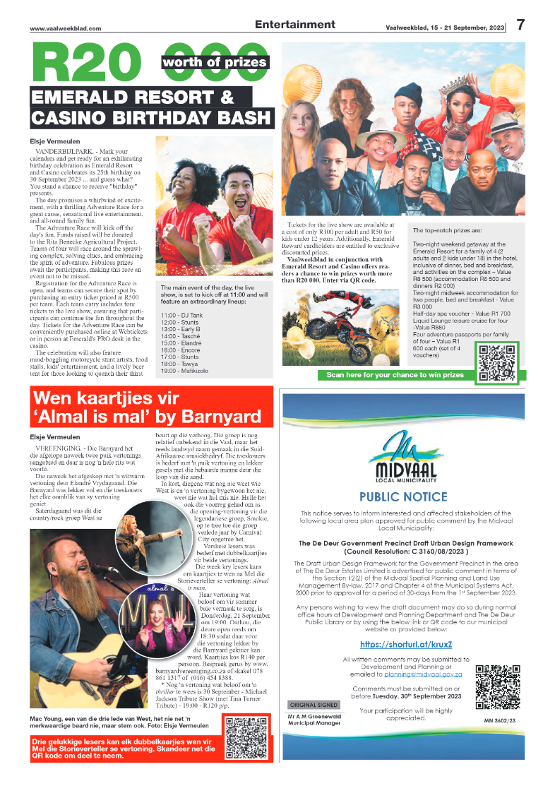 Vaalweekblad, 15 – 21 September, 2023 page 7