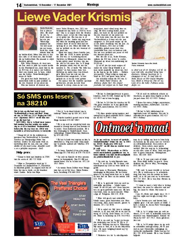 Vaalweekblad, 15 Desember – 17 Desember 2021 page 11
