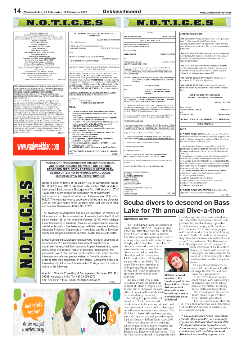 Vaalweekblad, 15 Februarie – 17 Februarie 2023 page 14