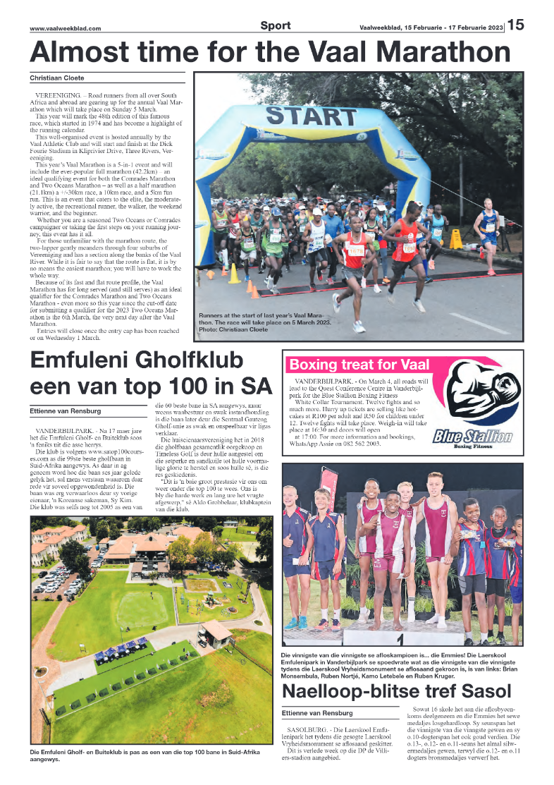 Vaalweekblad, 15 Februarie – 17 Februarie 2023 page 15